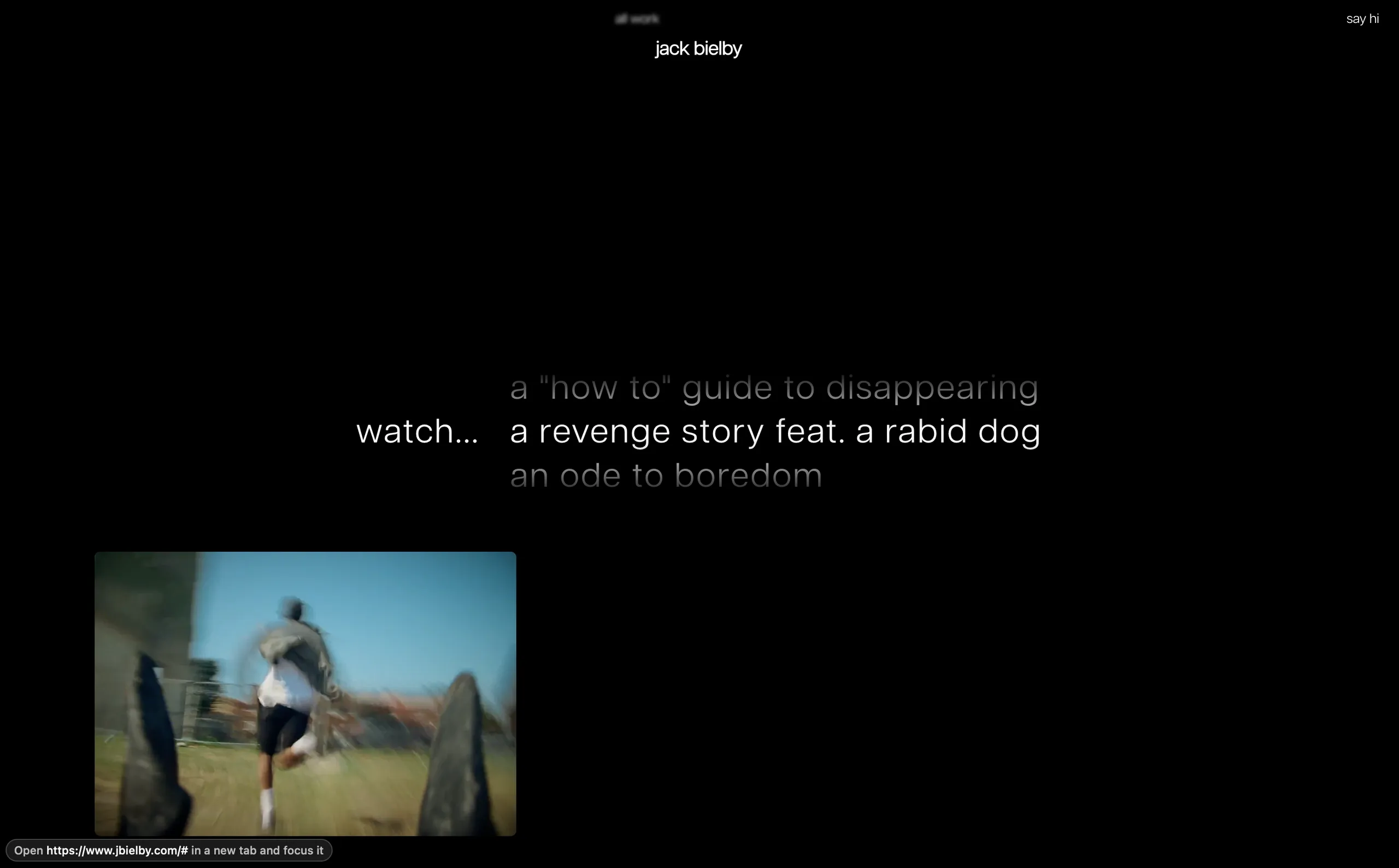Jack Bielby website by Sam Hills - Custom Webflow Development